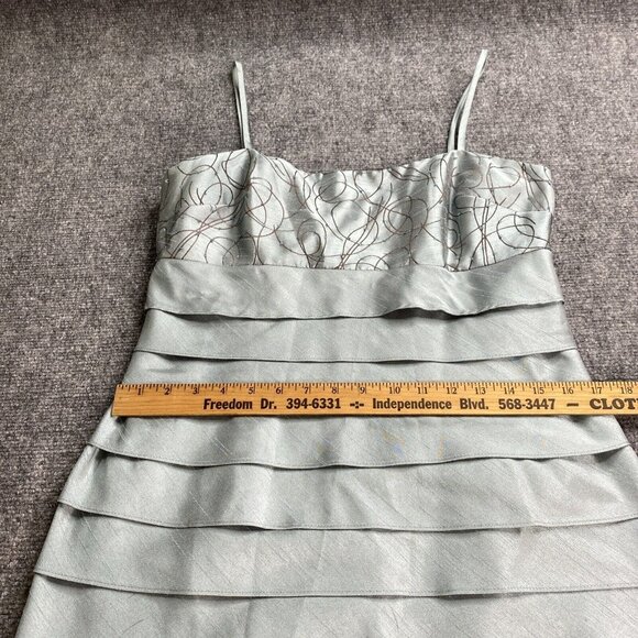 Jessica Howard‎ Dress Jacket Set 12P Blue Tiered Strap Beaded Formal Wedding - Picture 8 of 16